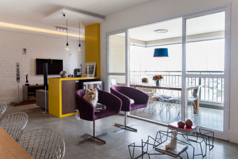 Sala para dois ambientes: 60 projetos integrados com fotos