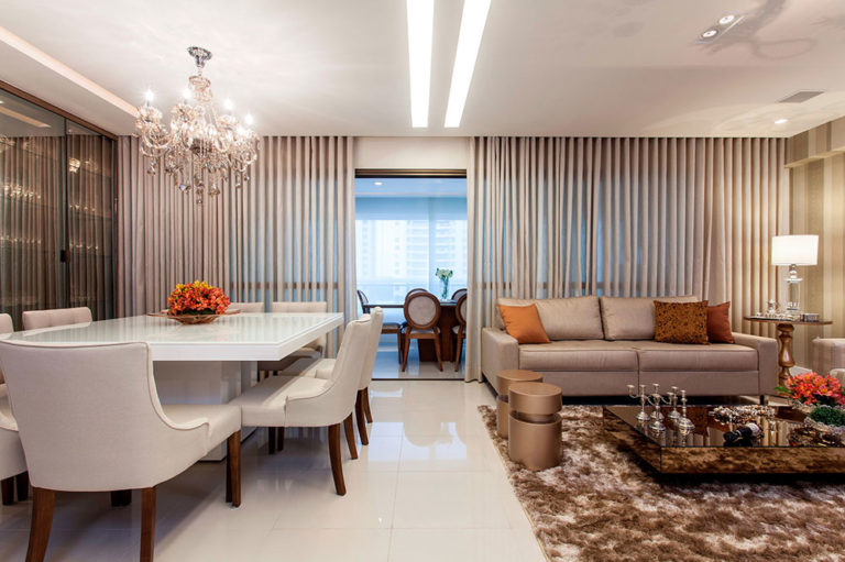 Sala para dois ambientes: 60 projetos integrados com fotos