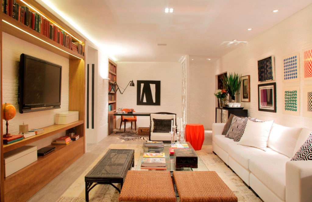 Sala para dois ambientes: 60 projetos integrados com fotos