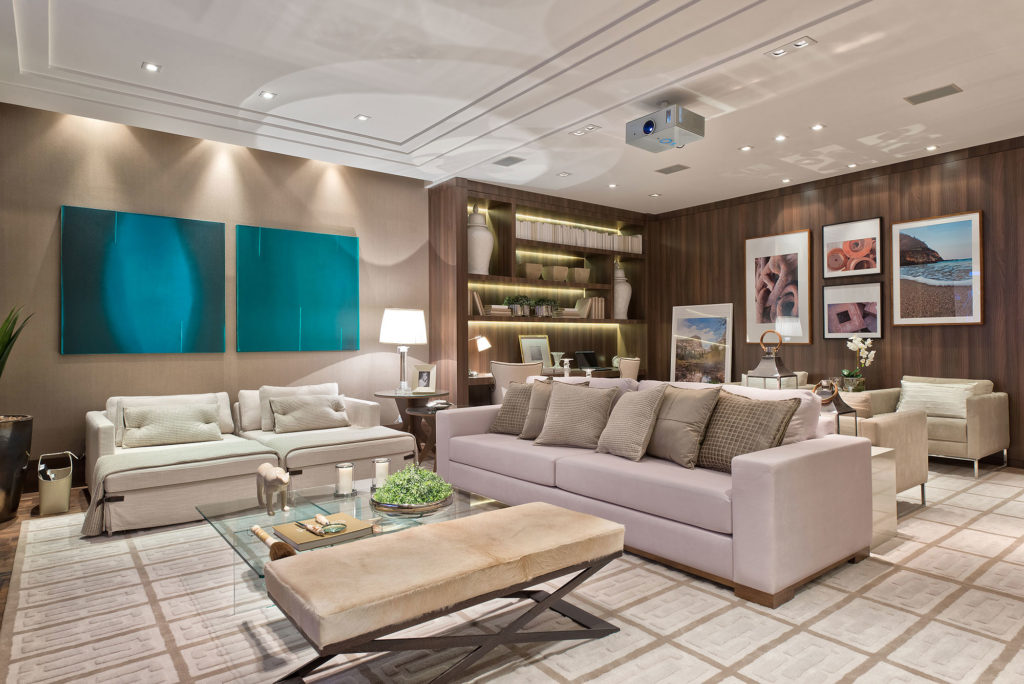 Sala para dois ambientes: 60 projetos integrados com fotos