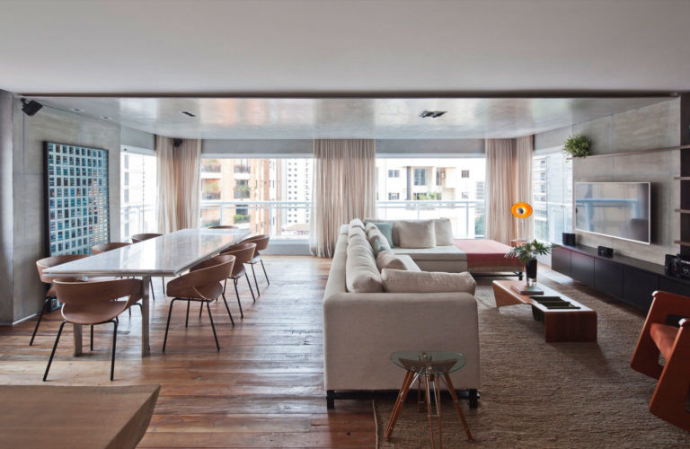 Sala para dois ambientes: 60 projetos integrados com fotos