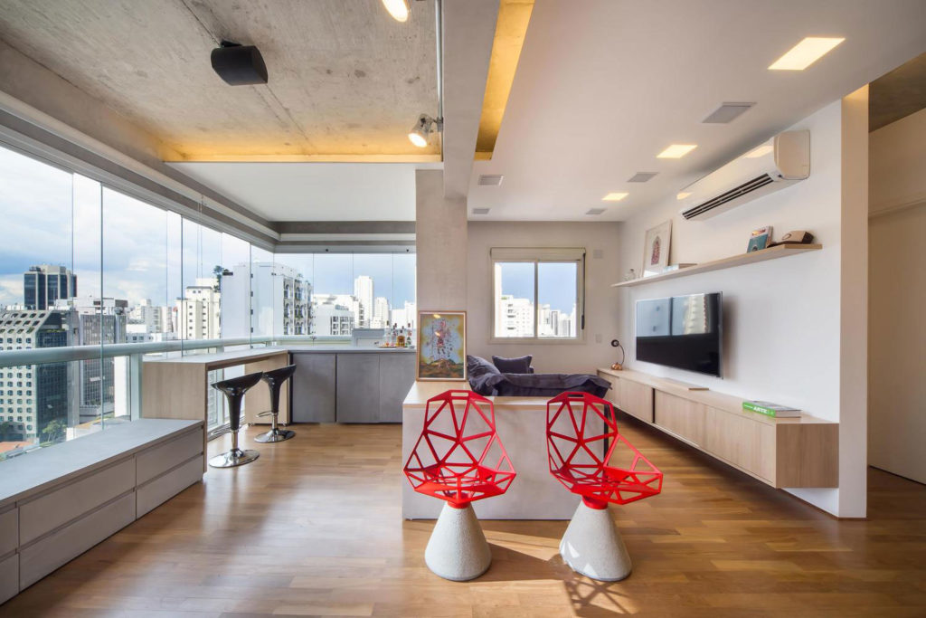 Sala para dois ambientes: 60 projetos integrados com fotos