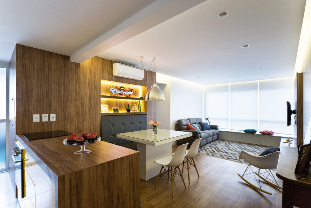Sala para dois ambientes: 60 projetos integrados com fotos