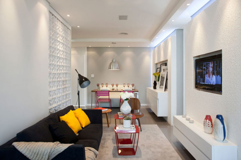 Sala para dois ambientes: 60 projetos integrados com fotos