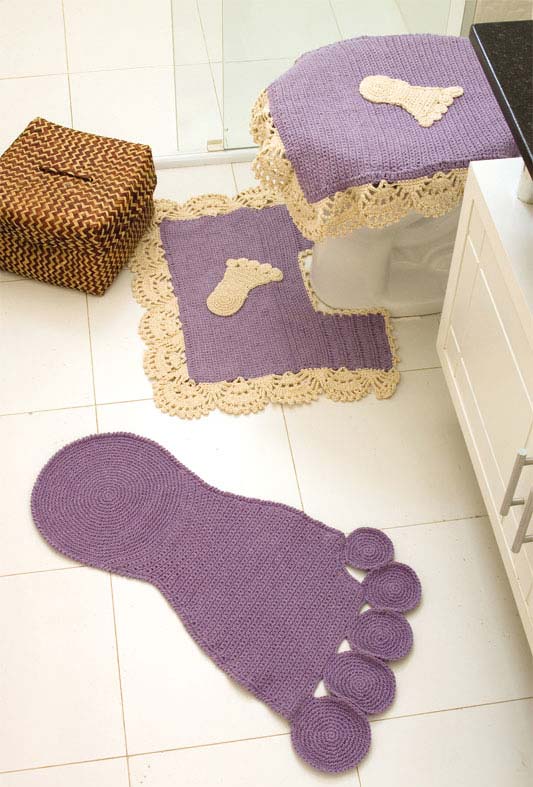 tapetes de crochê para banheiro