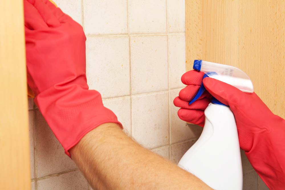 Como limpar azulejo de banheiro com borrifador