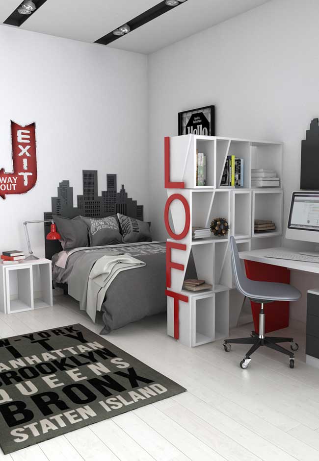 Quarto de menino no estilo urbano