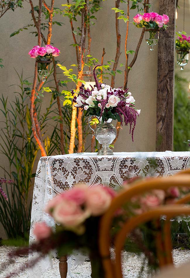 Toalha de mesa de crochê com flores para ambientes internos e externos