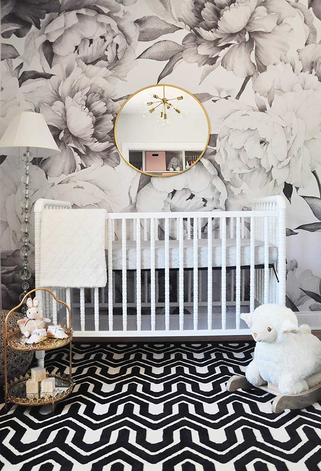 papel de parede para quarto de bebê feminino floral