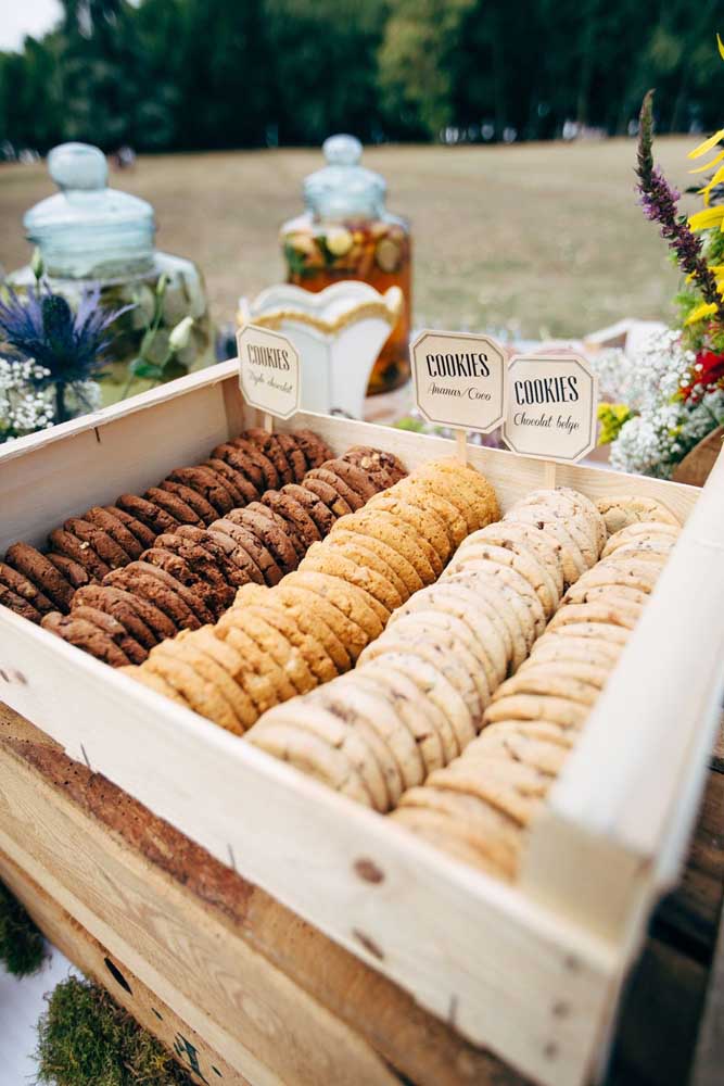 Caixa de cookies! Uma ótima ideia é misturar sabores diferentes