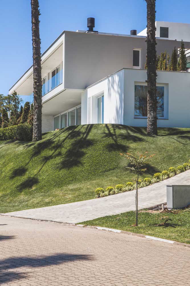 Toda casa grande precisa de um jardim gramado e bem cuidado para dar as boas vindas a quem chega