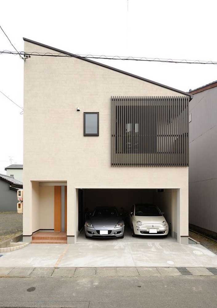 Telhado embutido para garantir aquele toque moderno à entrada da casa