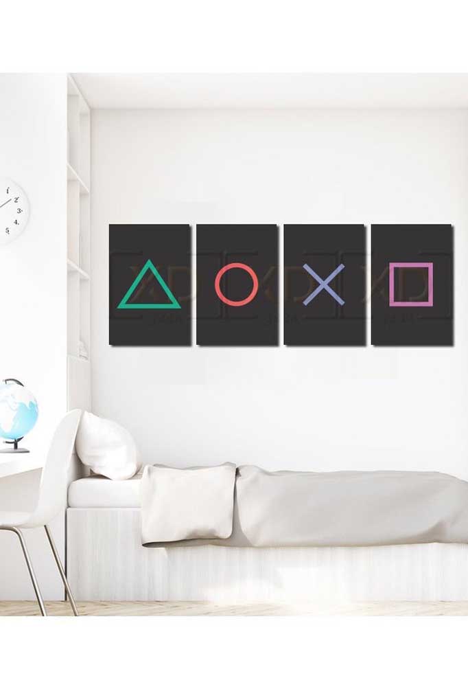 Mas se preferir um visual mais clean, aposte em um quarto gamer todo pintado de branco com apenas alguns detalhes em cor