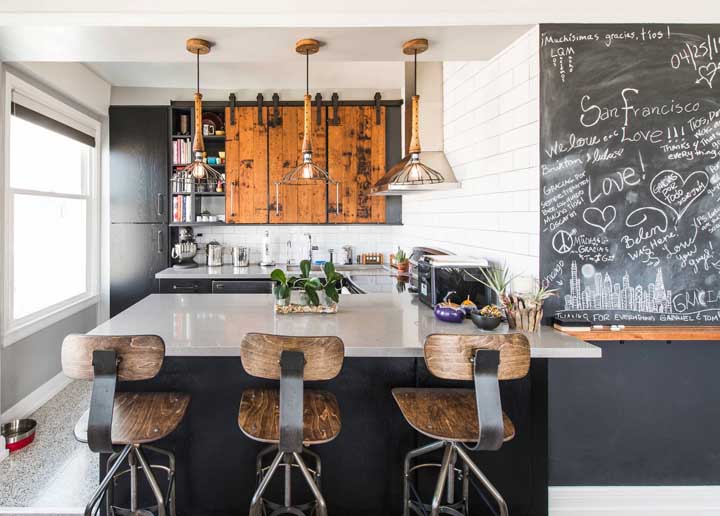 Monte um cantinho na cozinha com a tinta lousa.