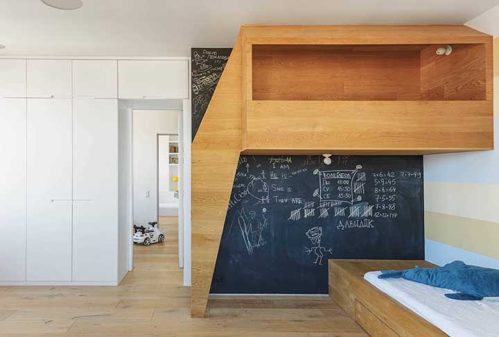 Com a tinta lousa você deixa a decoração do ambiente mais moderna.