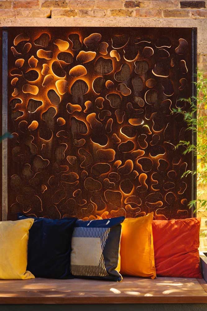 Aposte em itens decorativos feitos com aço corten.