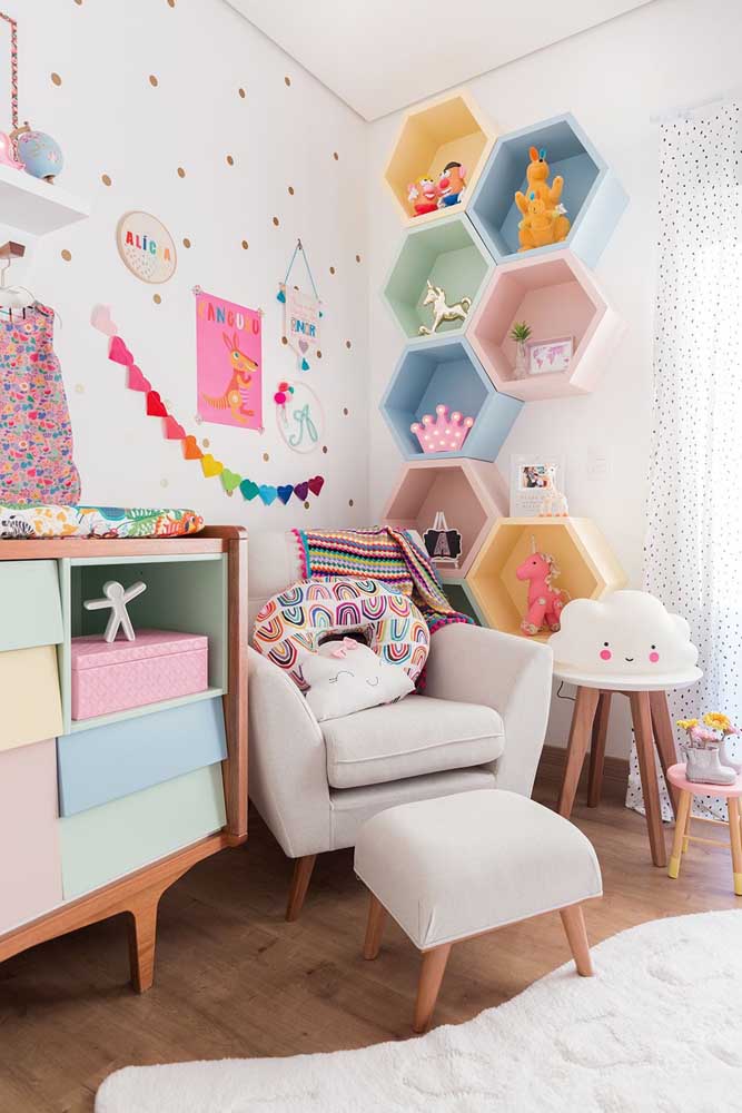 Nichos para quarto de bebê: 59 ideias inspiradoras na hora de criar o seu ambiente