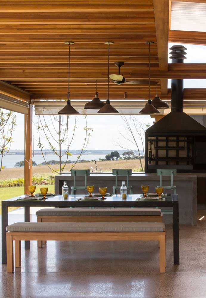 Área de lazer com churrasqueira: 60 fotos de decoração e motivos para escolher ela