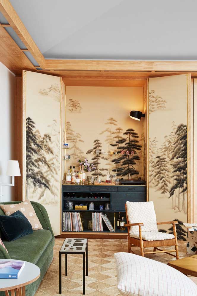 Barzinho para sala: tipos, modelos, como montar e fotos