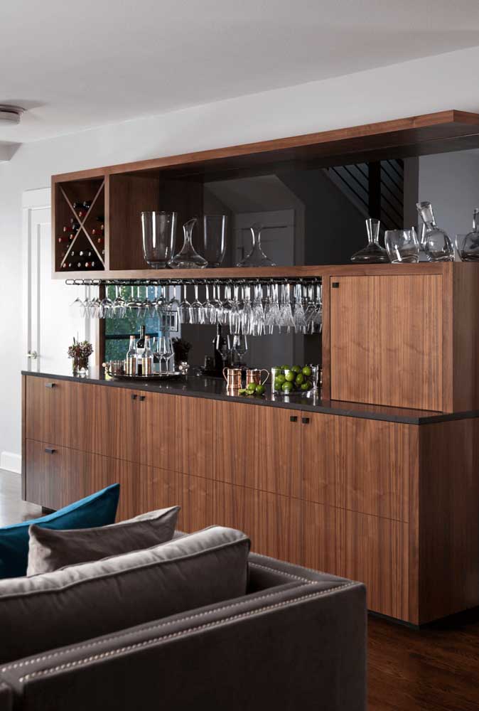 Barzinho para sala: tipos, modelos, como montar e fotos