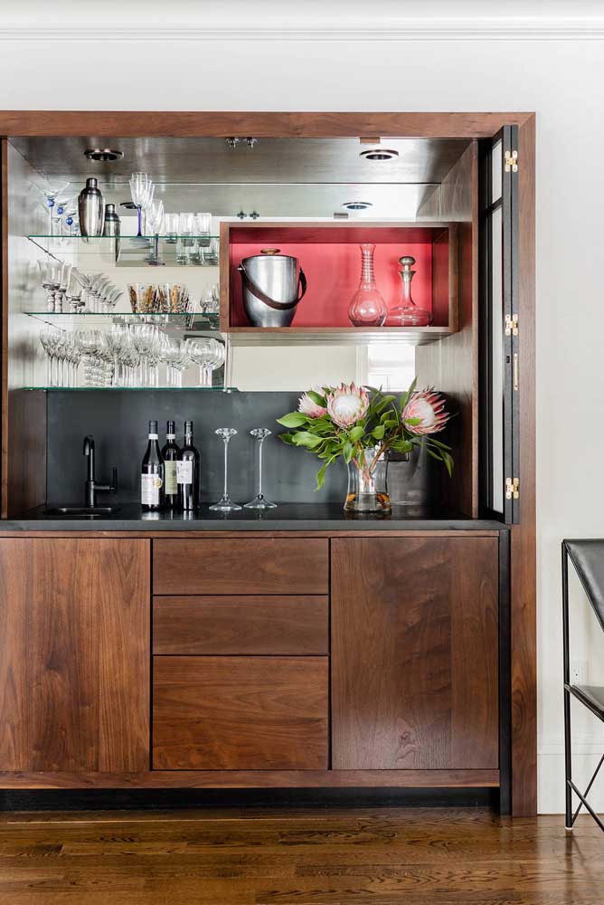 Barzinho para sala: tipos, modelos, como montar e fotos