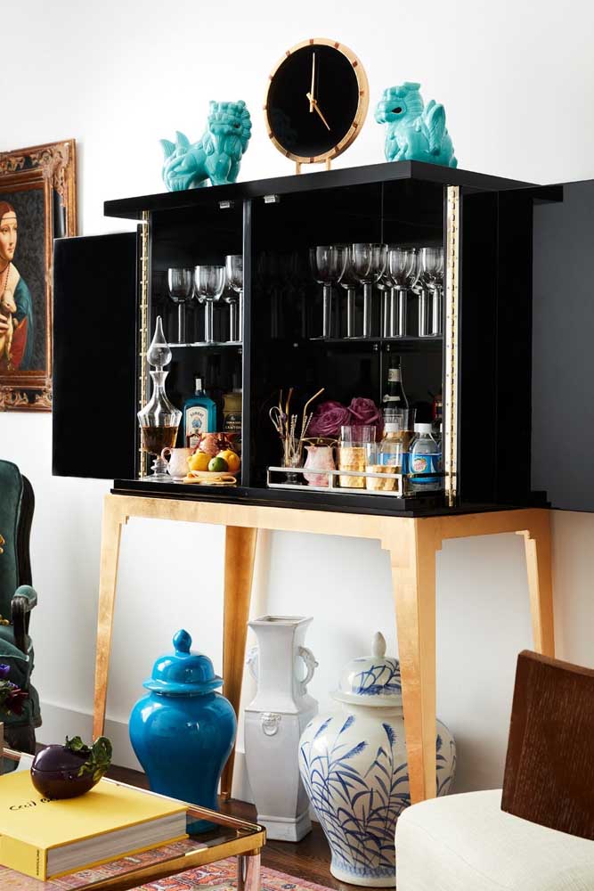 Barzinho para sala: tipos, modelos, como montar e fotos