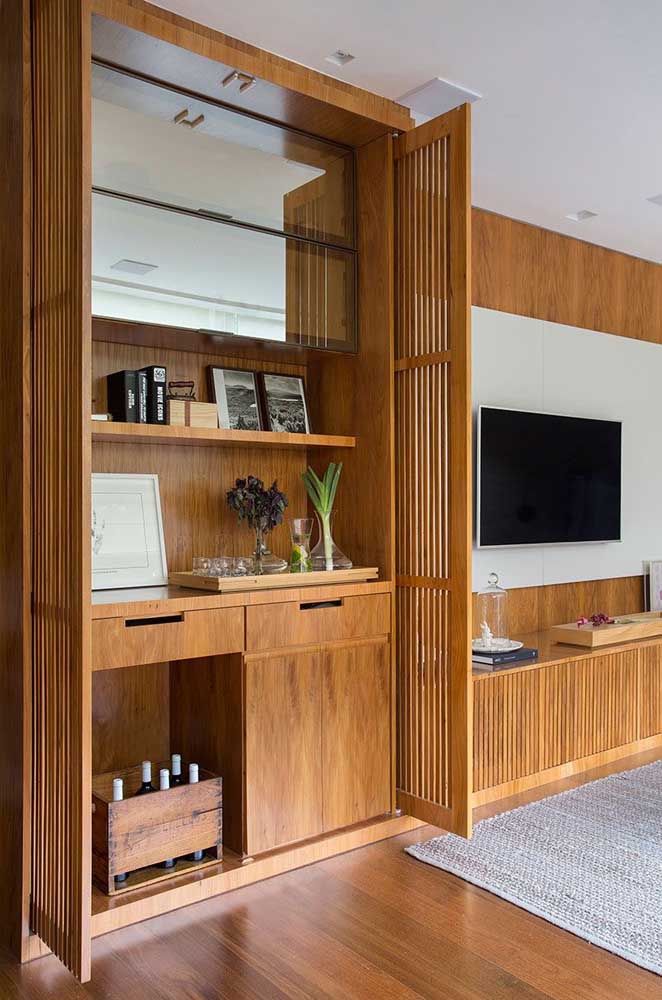 Barzinho para sala: tipos, modelos, como montar e fotos