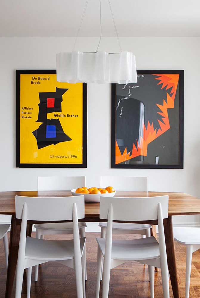 Quadros para sala de jantar: como escolher, dicas e fotos inspiradoras
