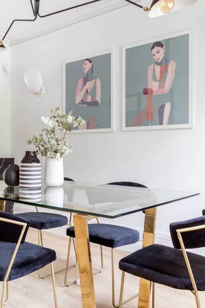 Quadros para sala de jantar: como escolher, dicas e fotos inspiradoras