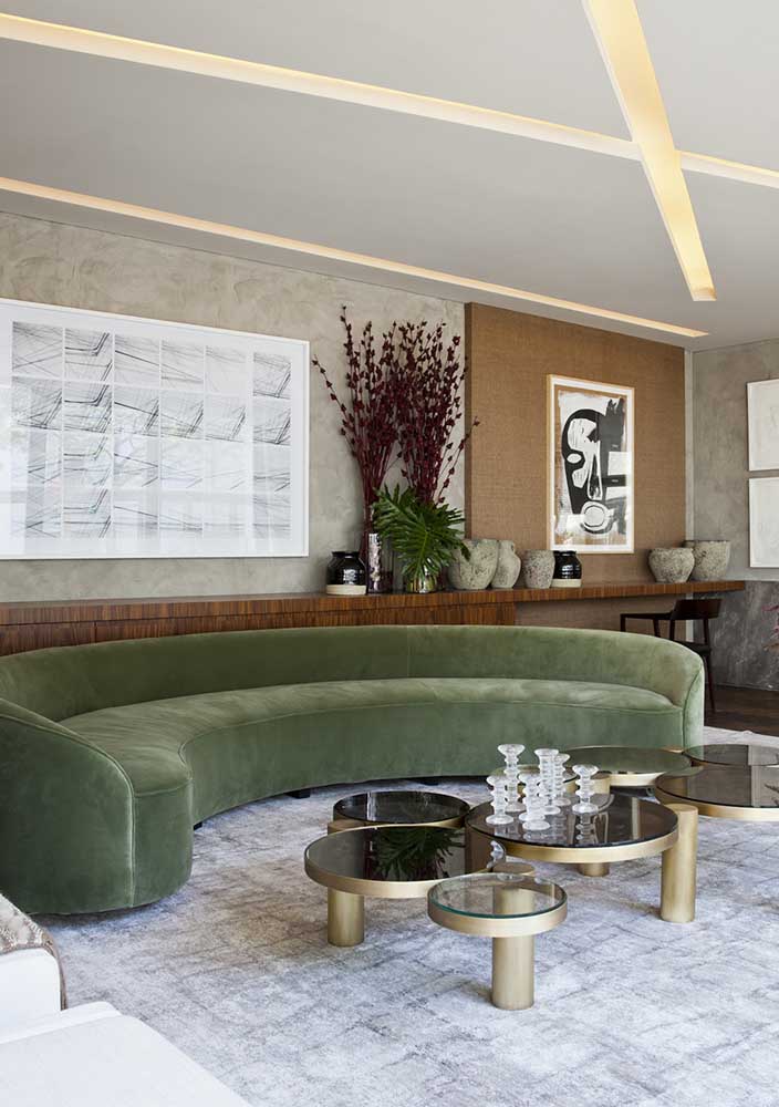 Sofa Verde Musgo Combina Com Qual Cor