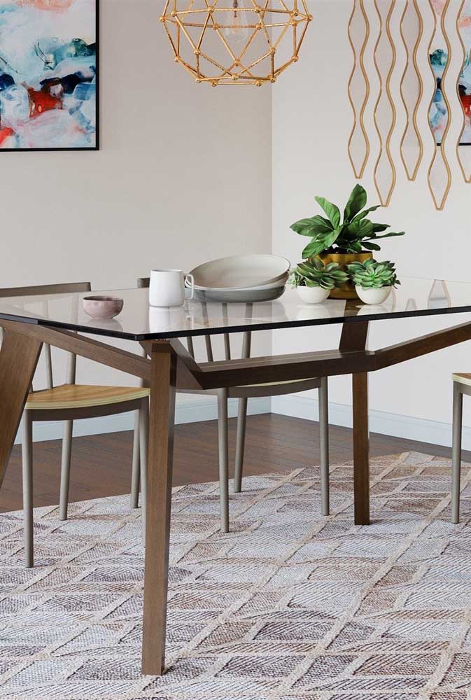 Mesa de vidro: tipos, modelos e dicas para escolher a sua com fotos