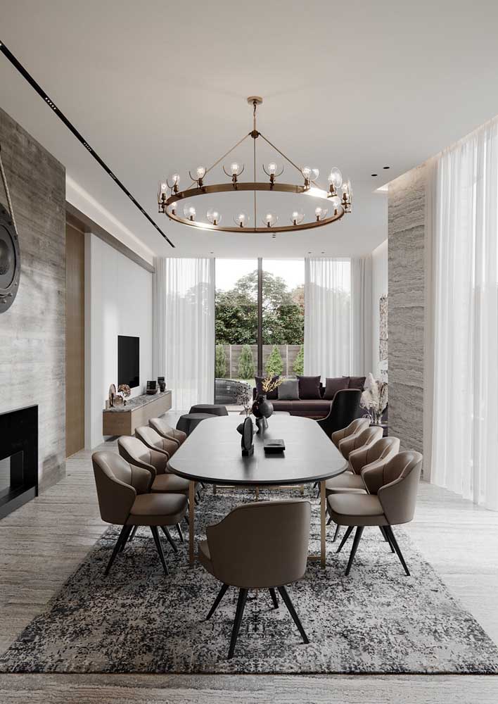 Sala de jantar grande: 50 ideias, fotos e projetos incríveis