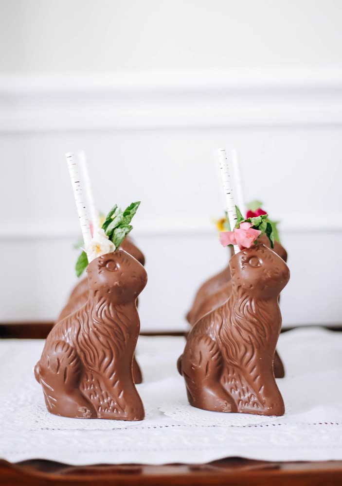 Coelhinhos de chocolate não podem faltar!