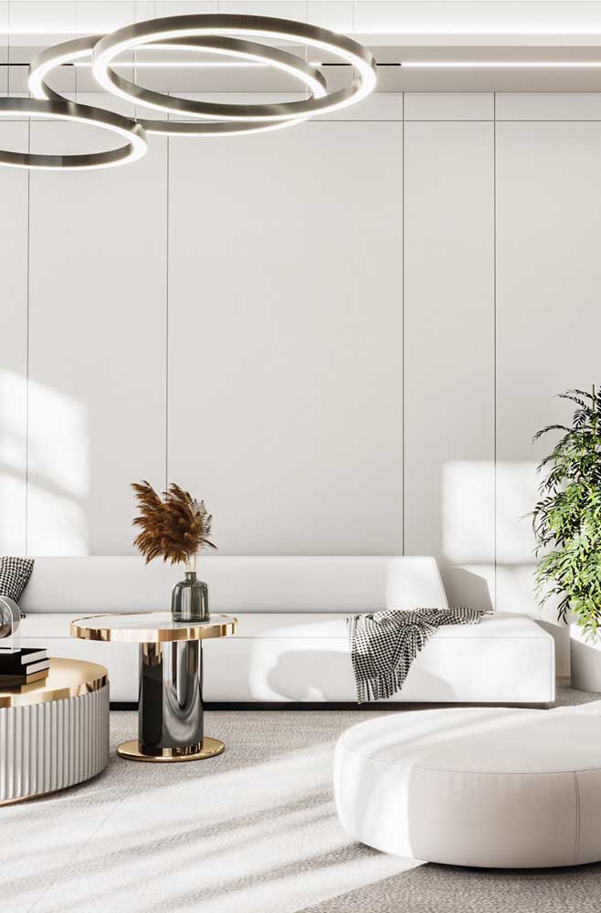 Sofá sem braço branco com design super moderno para combinar com a sala