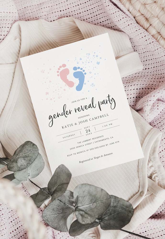 Convite de chá revelação: como fazer e 45 ideias lindas