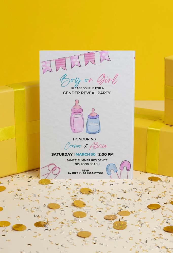 Convite de chá revelação: como fazer e 45 ideias lindas