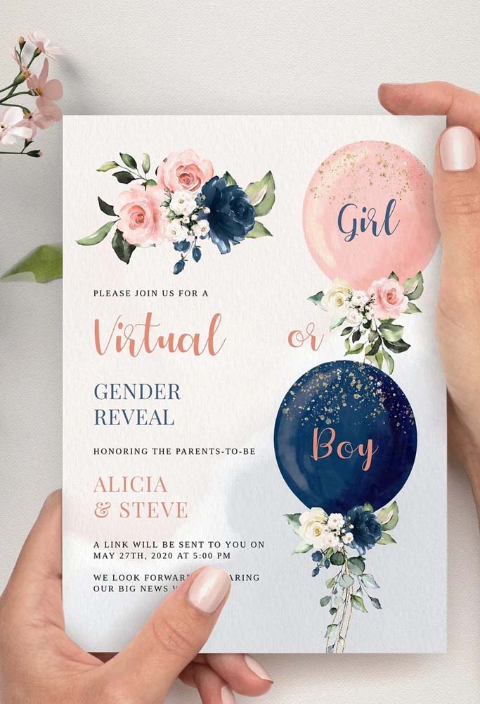 Convite de chá revelação: como fazer e 45 ideias lindas