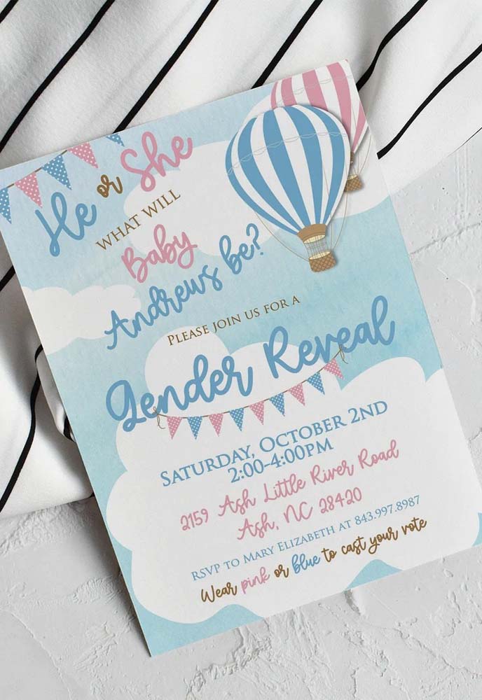 Convite de chá revelação: como fazer e 45 ideias lindas