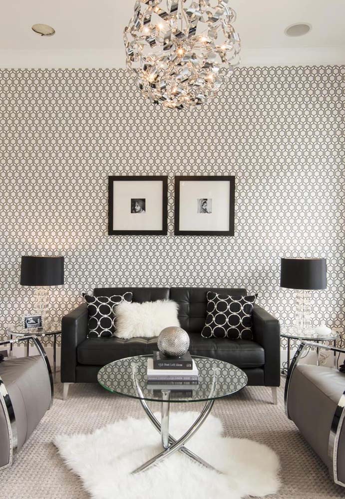 Estampa geométrica, moderna e elegante para o papel de parede da sala
