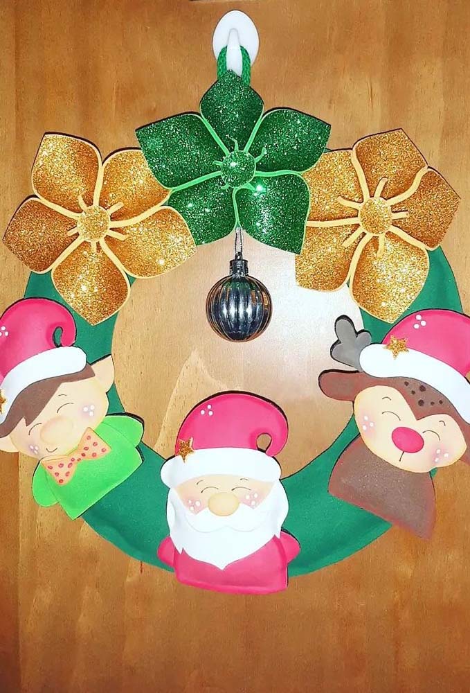 Guirlanda de Natal de EVA: passo a passo e 50 lindas ideias