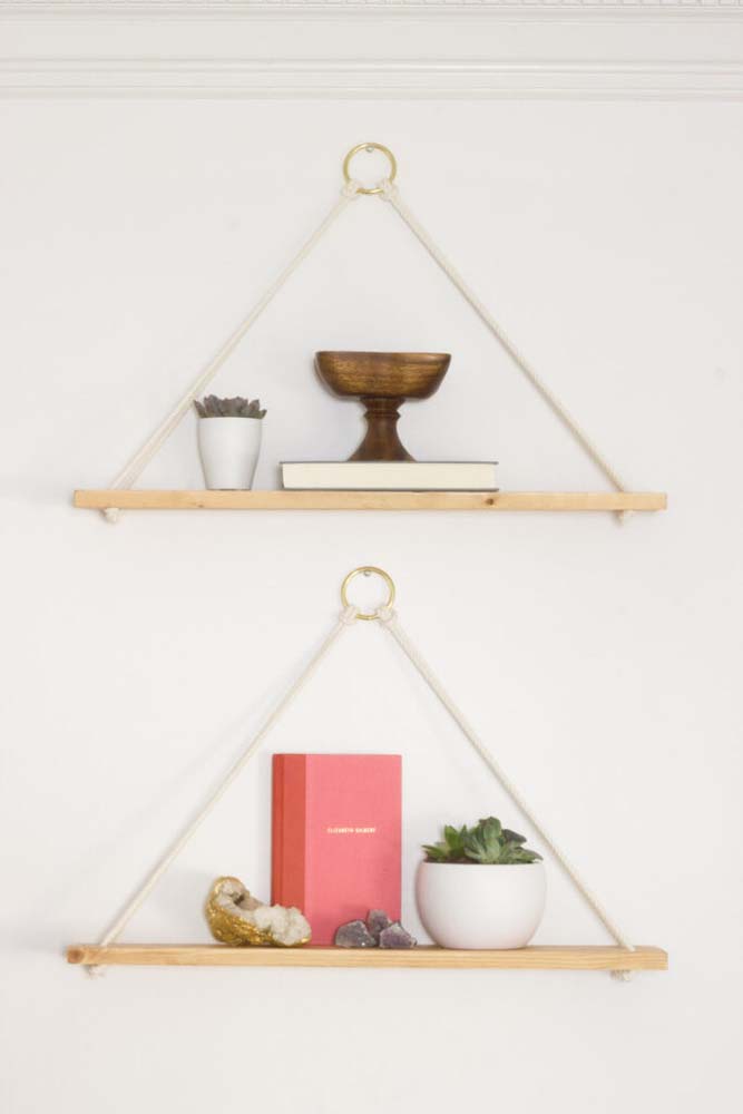 Prateleira com corda: tipos, como fazer e 45 fotos