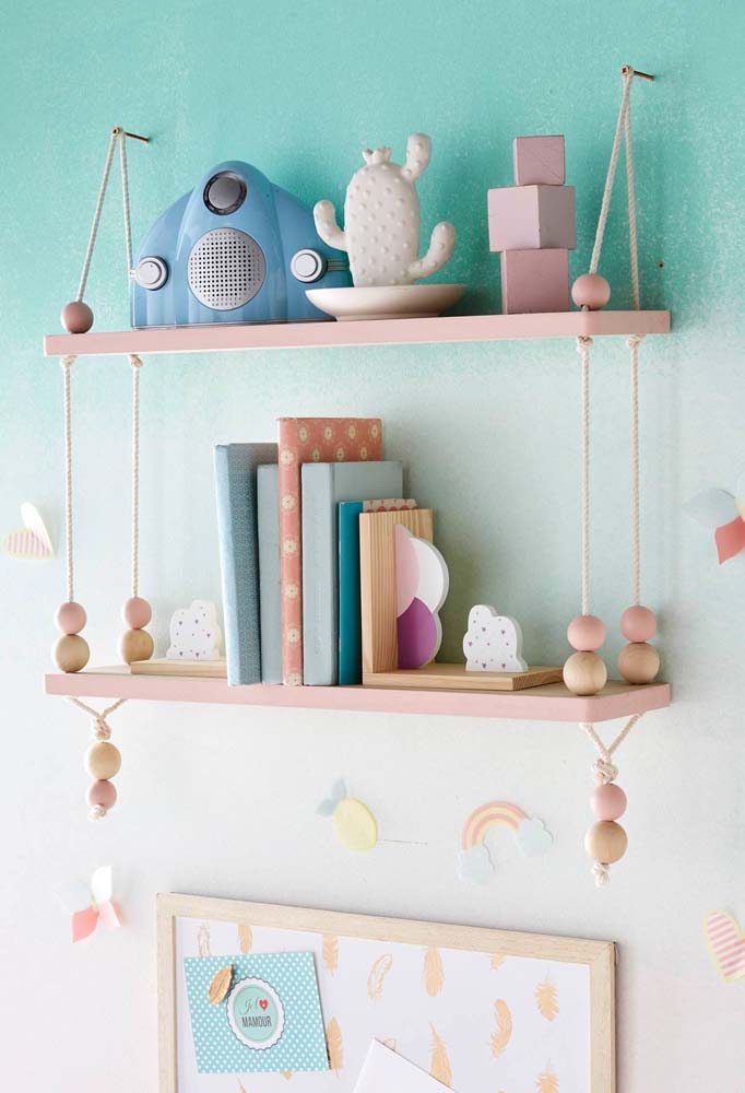 Prateleira com corda: tipos, como fazer e 45 fotos