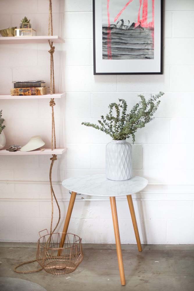 Prateleira com corda: tipos, como fazer e 45 fotos