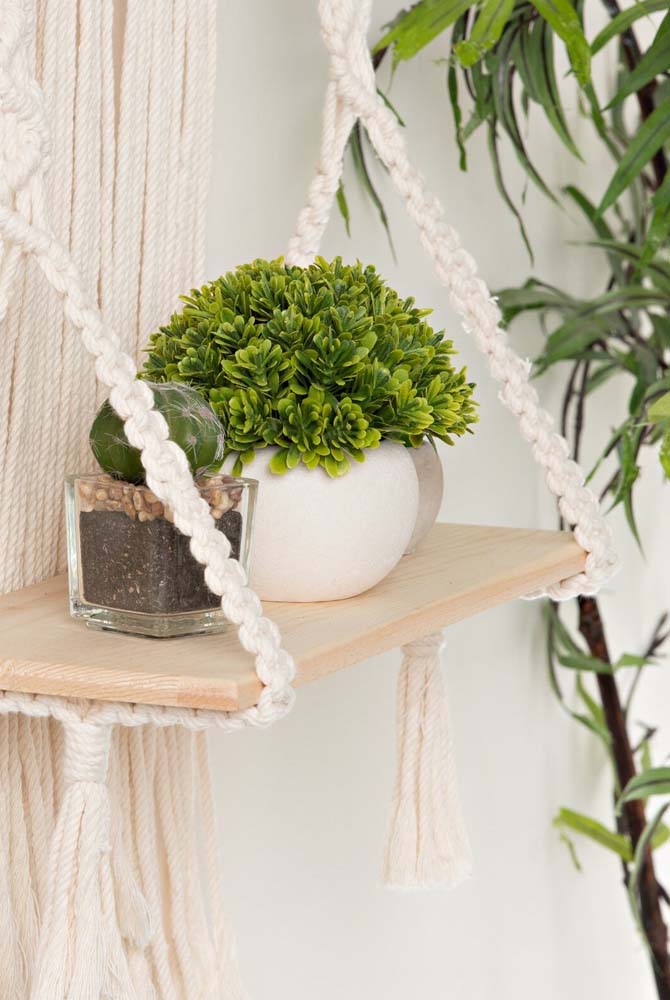 Prateleira com corda: tipos, como fazer e 45 fotos