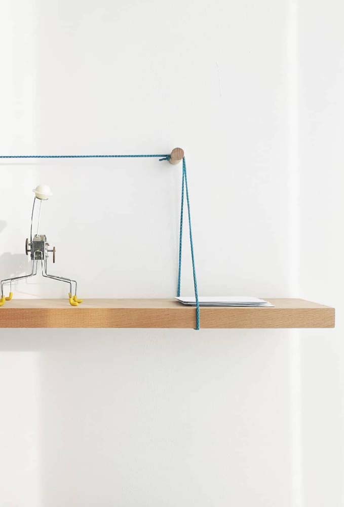Prateleira com corda: tipos, como fazer e 45 fotos
